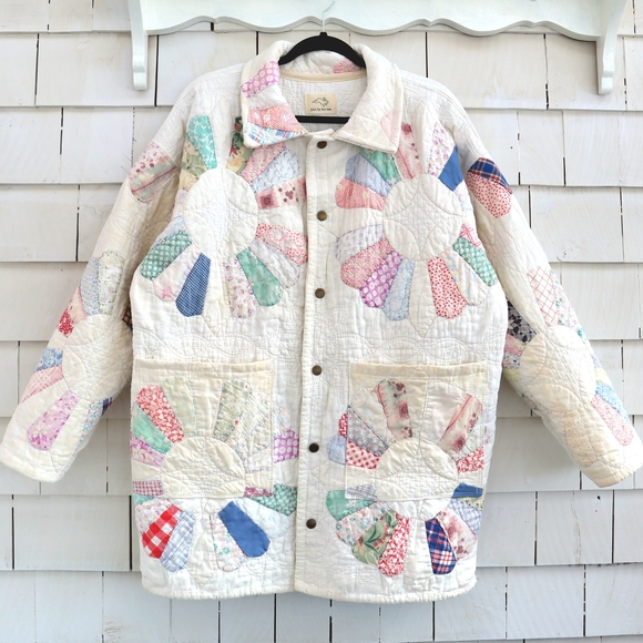 Handmade Jackets & Blazers - Upcycled Patchwork Quilt Chore Coat Barn Jacket M • L • XL